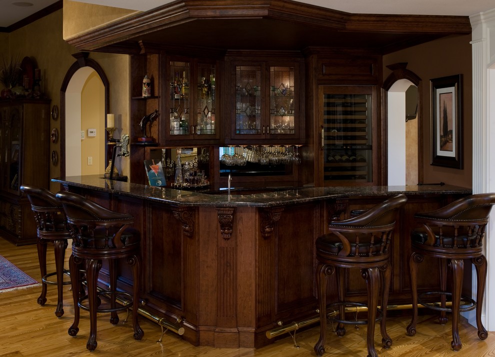 Inspiration for a contemporary home bar in Boston.