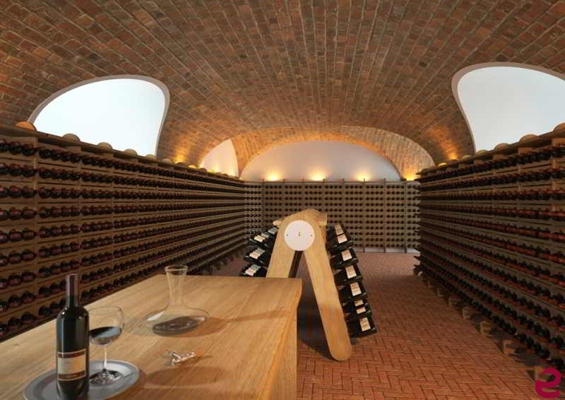 Elegant wine cellar photo in Venice with storage racks