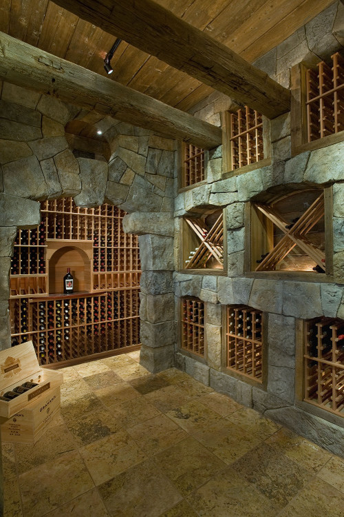 Wine cellar - mediterranean wine cellar idea in Chicago
