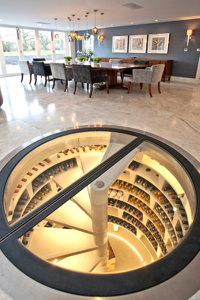 Contemporary wine cellar in Hampshire.