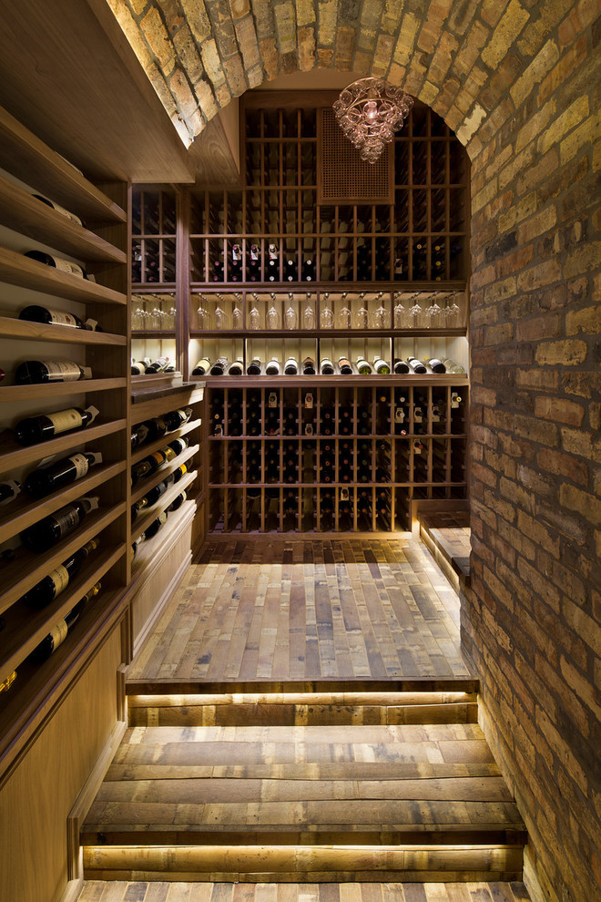Family Room, Home Theater and Bar Contemporary Wine Cellar San