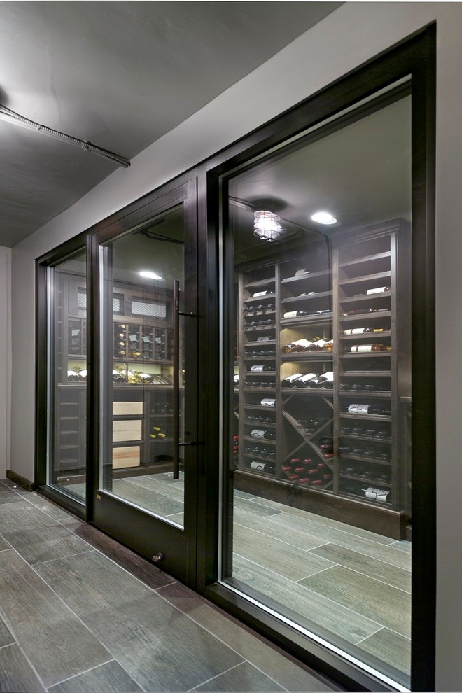 Frameless Wine Room Glass Doors - Contemporary - Wine Cellar - New York - by American Frameless