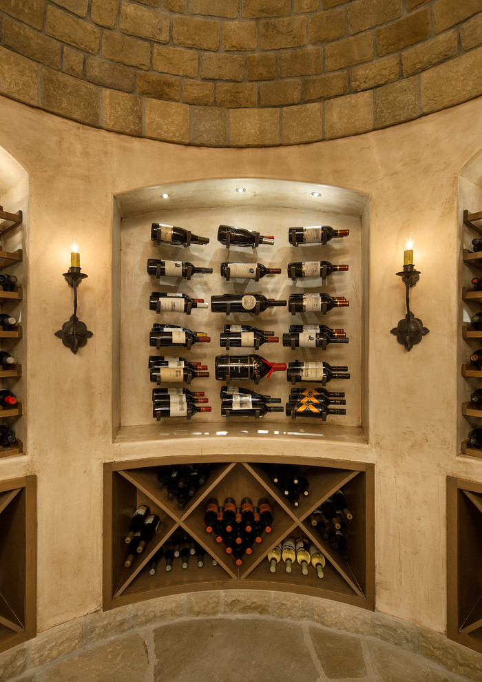 French Country Estate Traditional Wine Cellar Santa Barbara by Leonard Unander