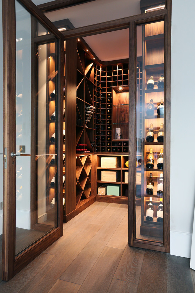 Inspiration for a contemporary wine cellar in London.