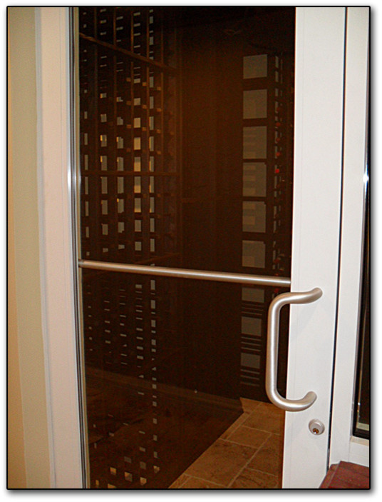 Glass Door with Mahogany Stained Wine Cellar Wine Cellar Cincinnati