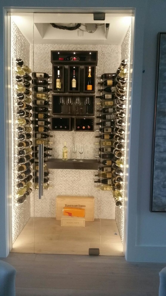 Glass Enclosed Wine Cellars Transitional Wine Cellar Miami by