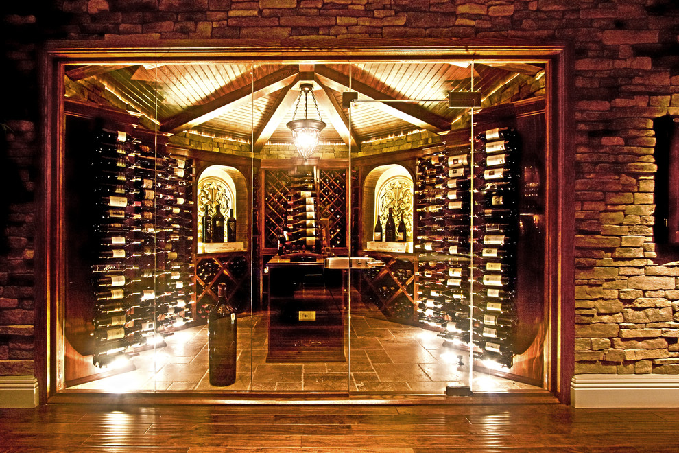 Glass Enclosed Wine Cellars Contemporary Wine Cellar Tampa by