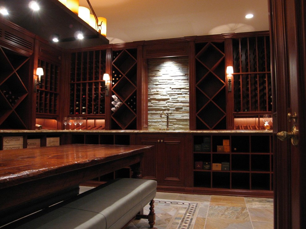 Design ideas for a traditional wine cellar in New York.
