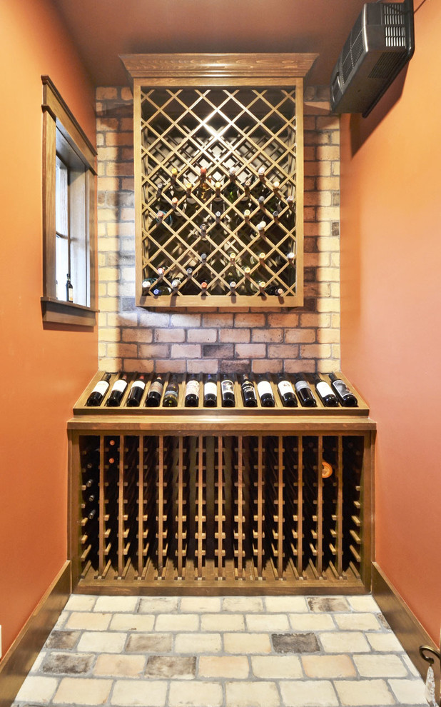 Design ideas for a farmhouse wine cellar in Austin.