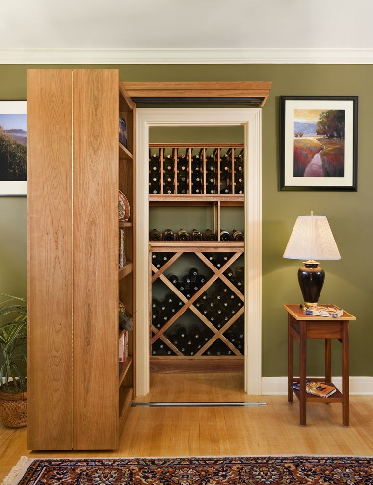 Hidden Wine Closet Traditional Wine Cellar Portland by Woodfold