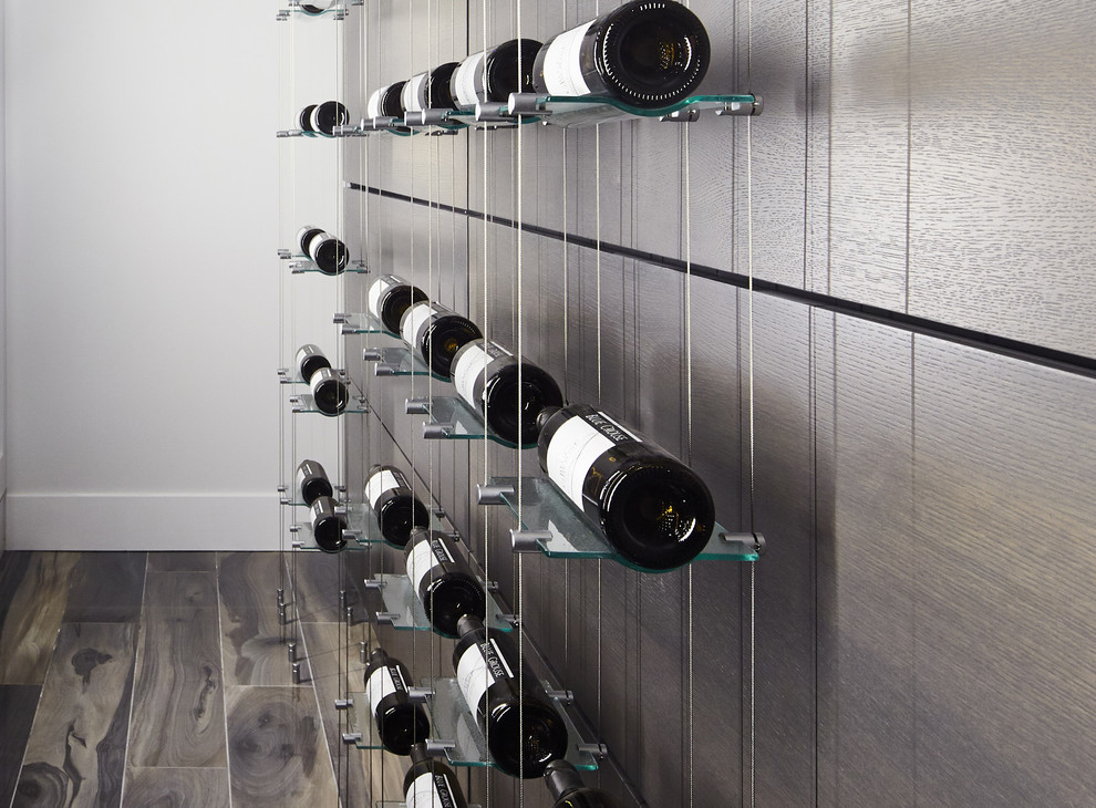Contemporary wine cellar in Vancouver.