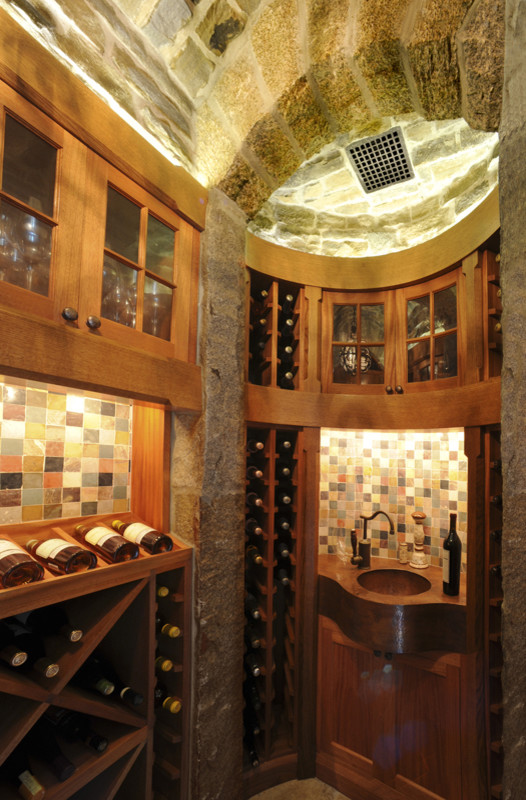 Inspiration for a contemporary wine cellar remodel in Boston