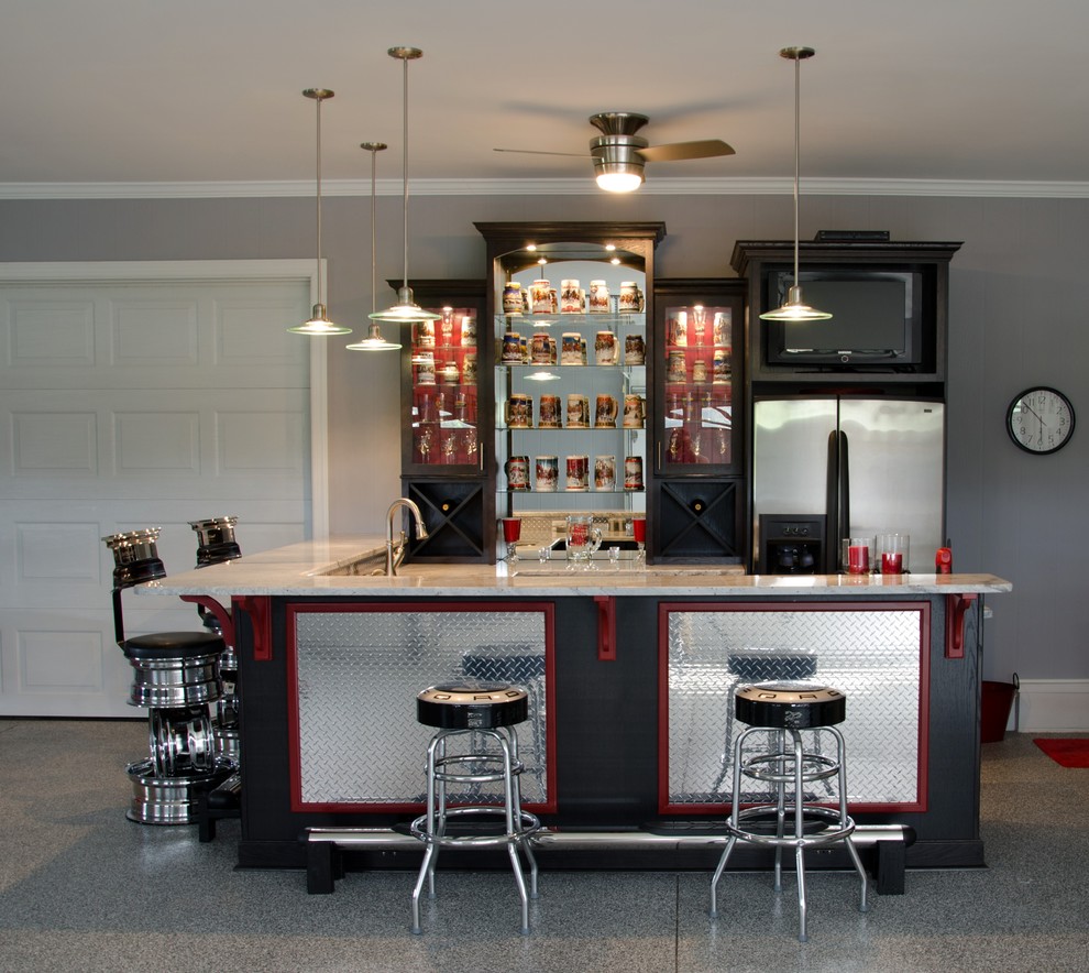 Hill Residence Garage Bar Contemporary Wine Cellar Raleigh by