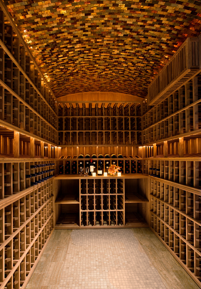 Inspiration for a traditional wine cellar in Santa Barbara.