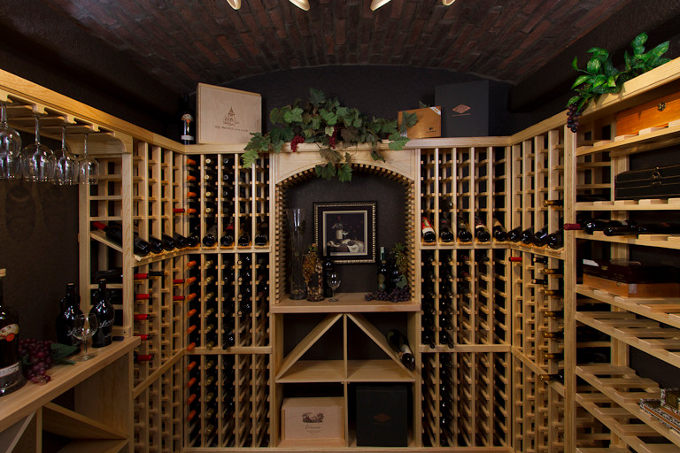 Inspiration for a rustic wine cellar remodel in Other