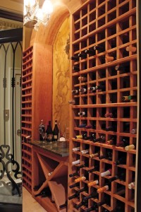 Example of a tuscan wine cellar design in Little Rock