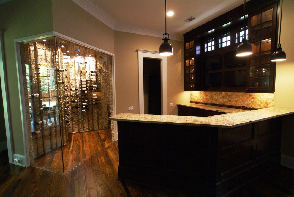 Houston Memorial Traditional Home Contemporary Wine Cellar