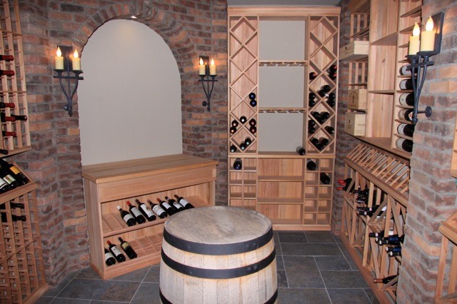 This is an example of a traditional wine cellar in Montreal.