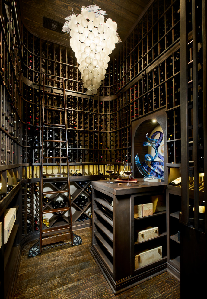 Inspiration for a rustic wine cellar remodel in Los Angeles