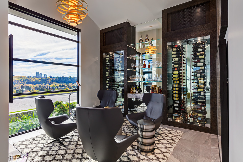 Infinity Contemporary Wine Cellar Calgary by Riverview Custom