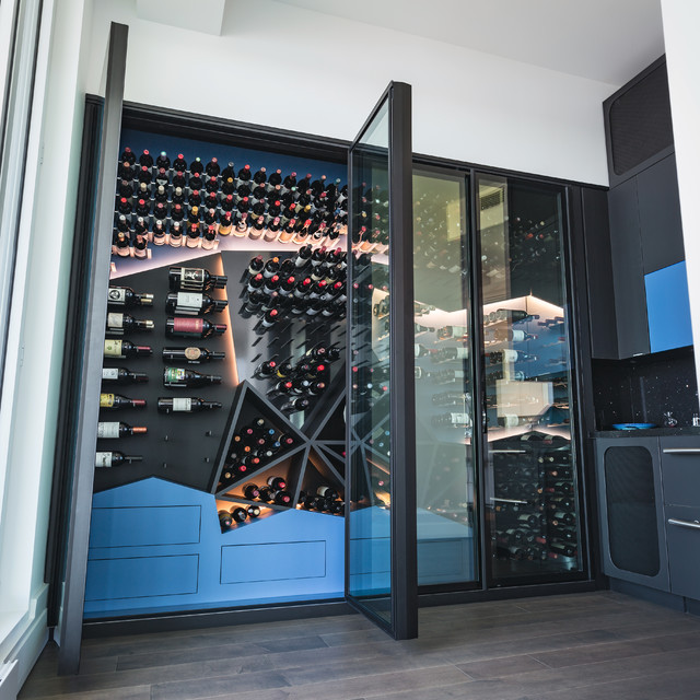 Integrated Wine Cellar & Subzero Fridge with Storage Contemporary