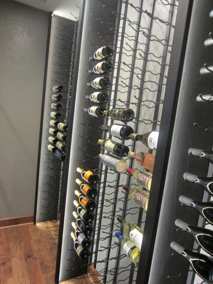 Iron Wine Racks for a Sturdy and Sleek Wine Cellar Design in Texas