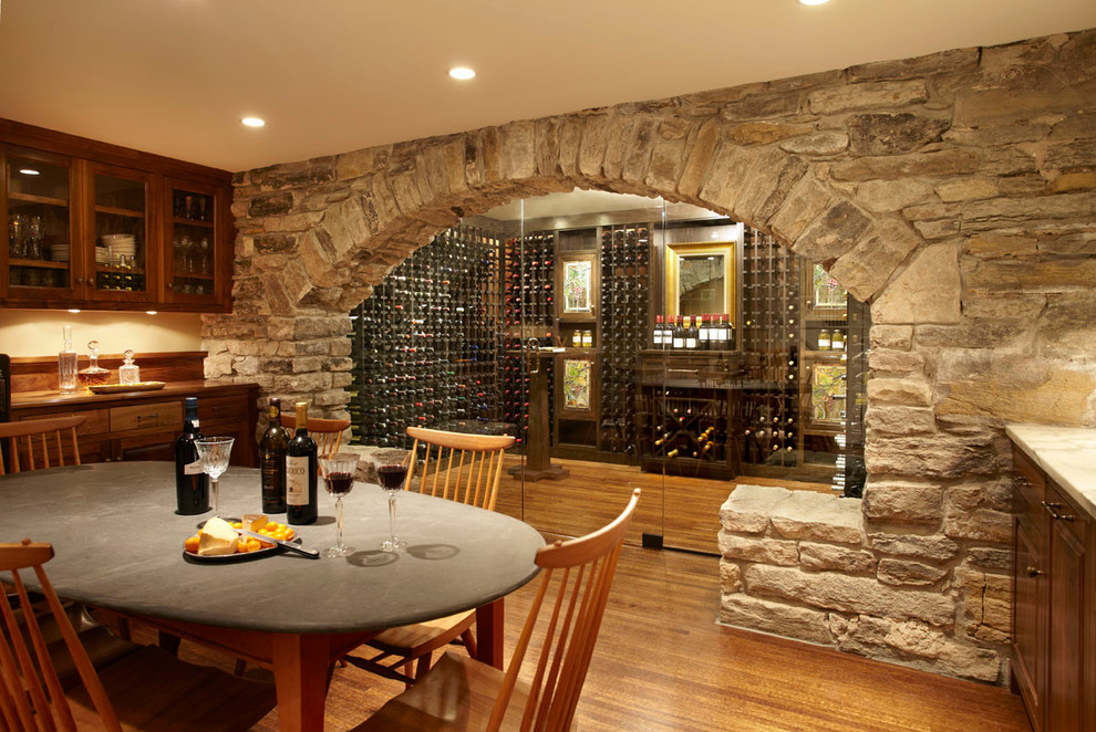 Example of a classic wine cellar design in Minneapolis