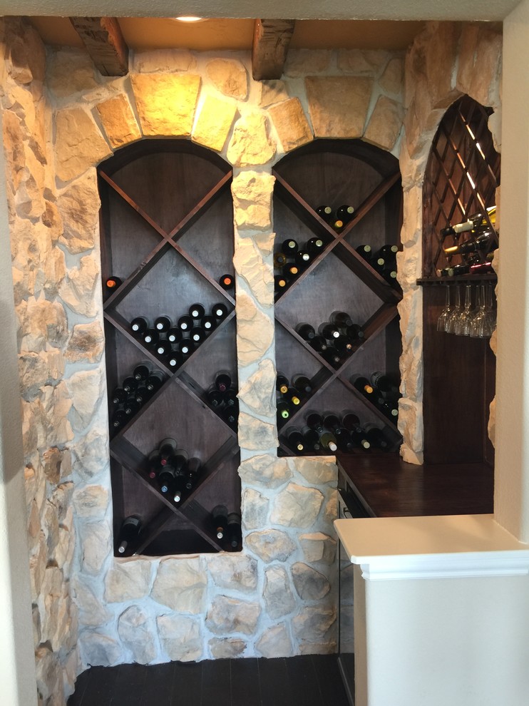 Inspiration for a rustic wine cellar remodel in Dallas