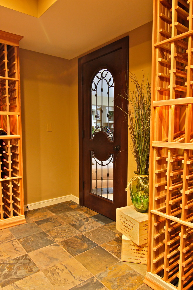 Example of a classic wine cellar design in Seattle