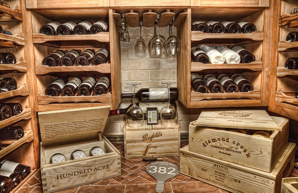 Example of an eclectic wine cellar design in Grand Rapids