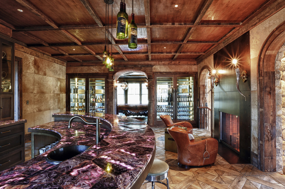 Inspiration for a rustic wine cellar remodel in New York
