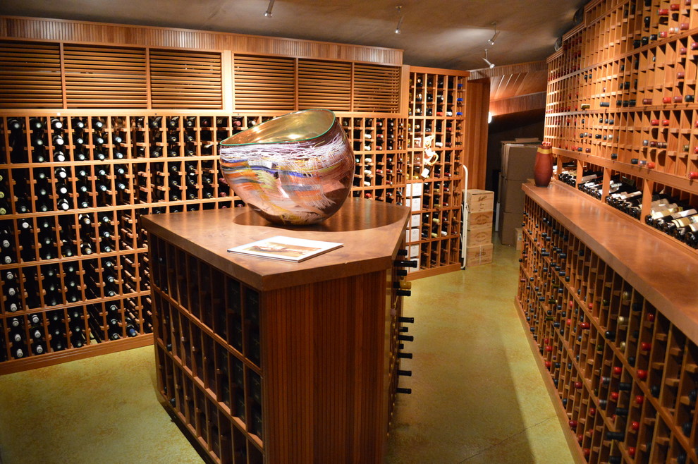 La Jolla / Del Mar Large Custom Wine Cellar Walk In with Tasting Table