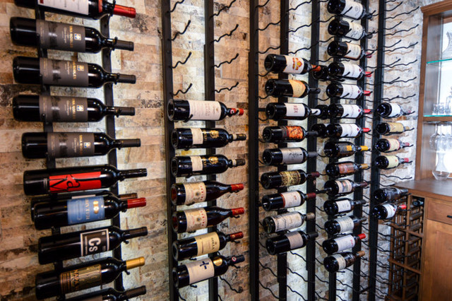Label Forward Display VintageView Metal Wine Racks Southern California Project Transitional Wine Cellar Orange County by Wine Cellars by Coastal Houzz IE