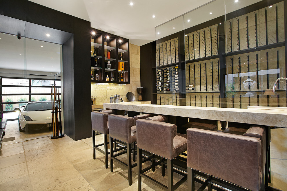 Свежая идея для дизайна: домашний бар в современном стиле - отличное фото интерьера