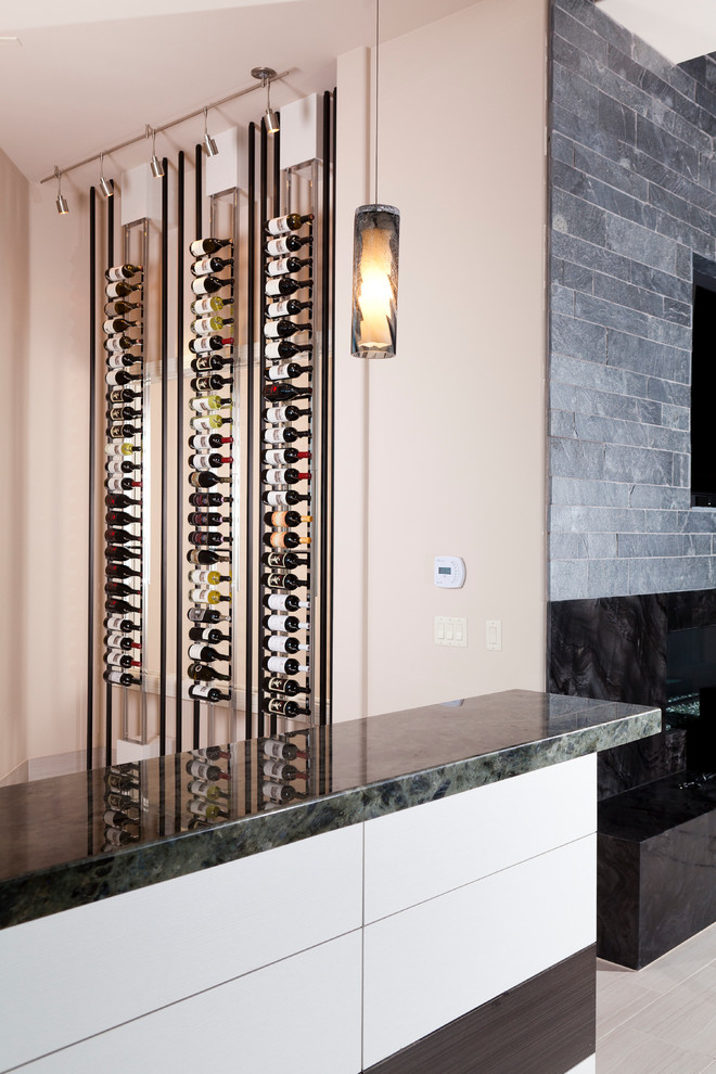 Las Vegas Wine Wall Side View Modern Wine Cellar Las Vegas by