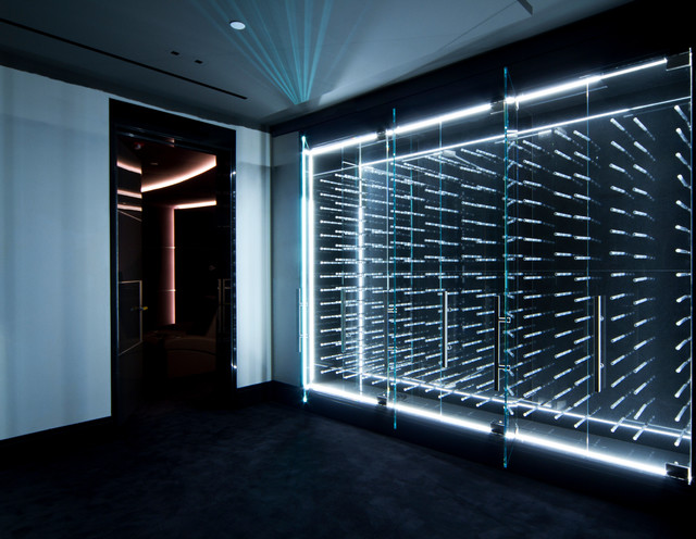 LED Illuminated Glass Enclosed Wine Cabinet - Modern - Wine Cellar -  Vancouver - by Vin de Garde Wine Cellars Inc. | Houzz