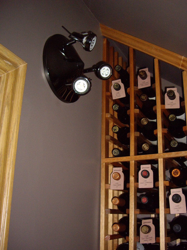 LED Lighting in this Custom Wine Cellar Dallas Traditional Wine