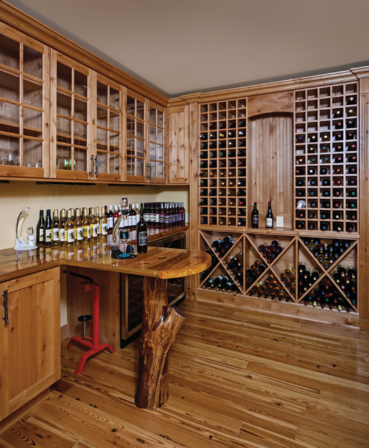 LEED Gold Handcrafted Log Home: The Norwood Residence - Wine Cellar ...