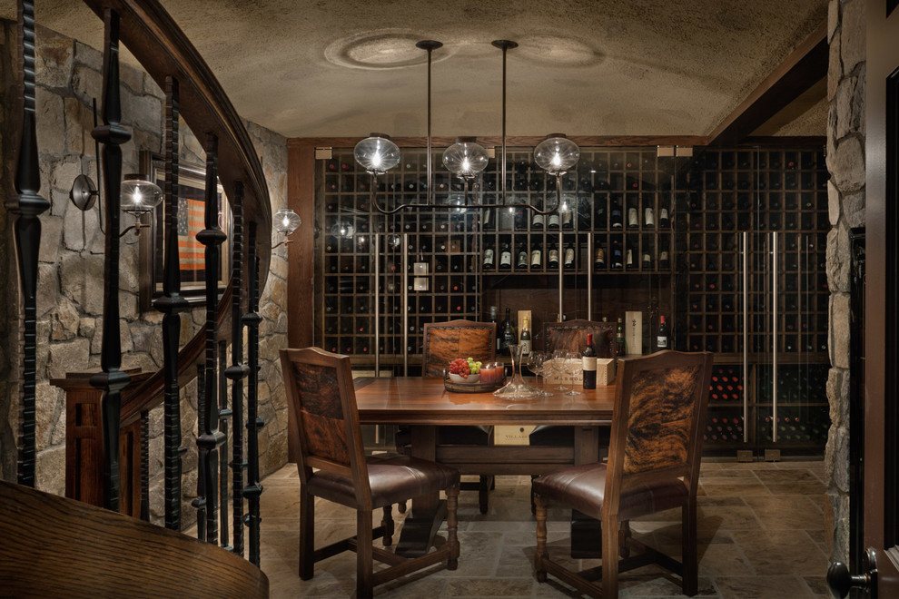 Wine cellar - traditional wine cellar idea in New York