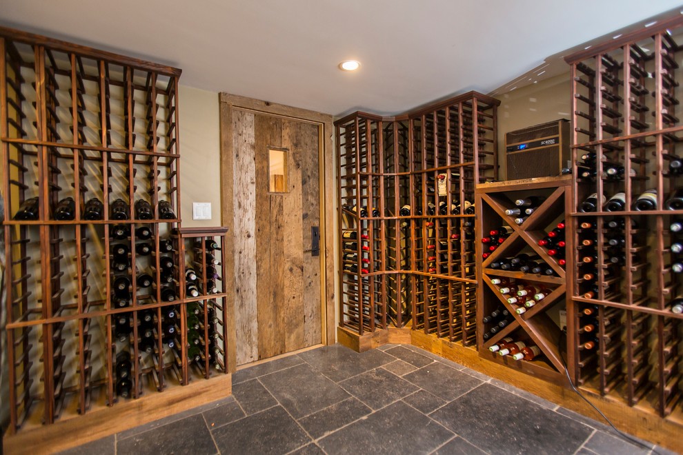 Lincoln Barn Conversion Rustic Wine Cellar Boston by Harper Elm