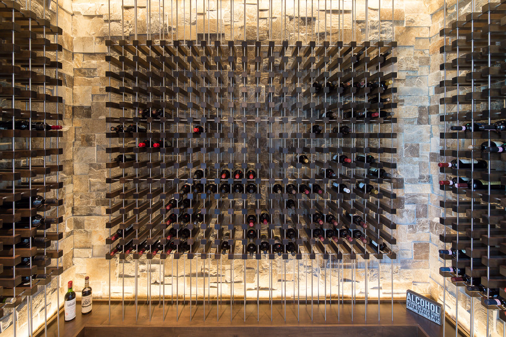 Loomis Custom Home Mediterranean Wine Cellar Sacramento by SD