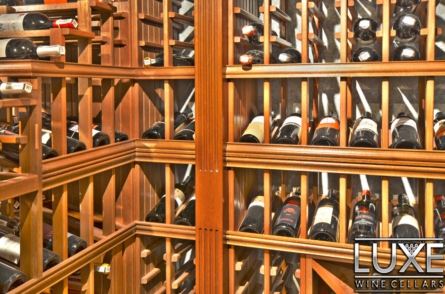 Example of a trendy wine cellar design in Seattle
