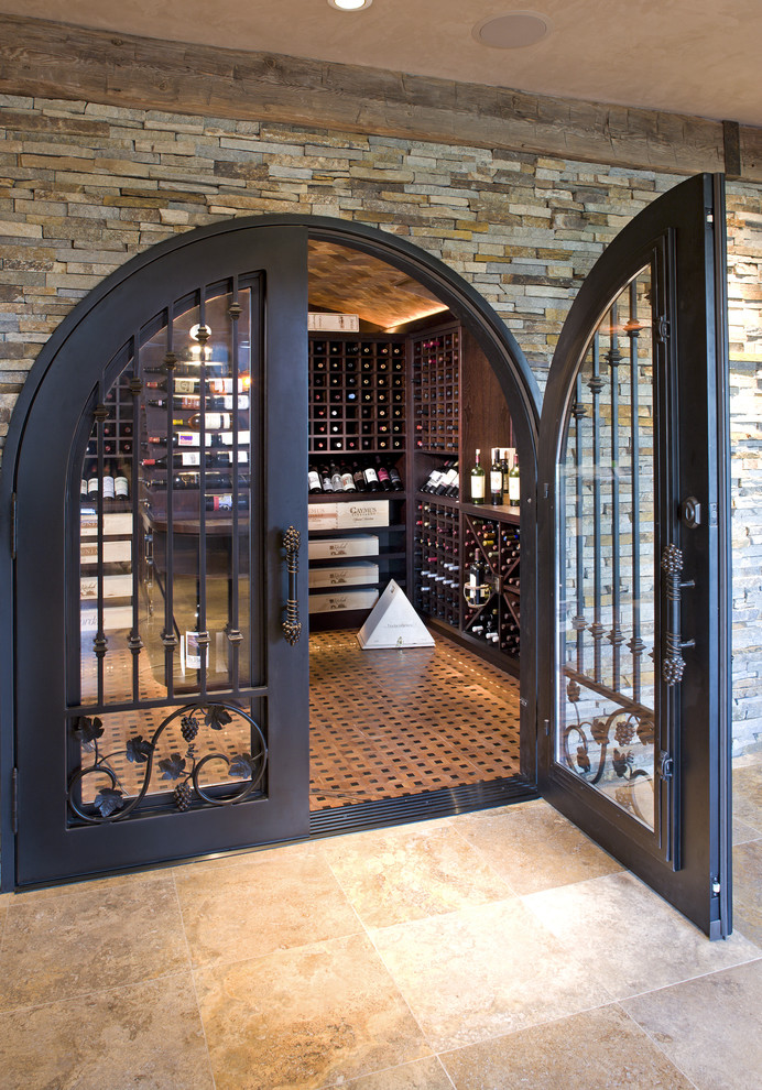 Wine cellar - rustic wine cellar idea in Minneapolis