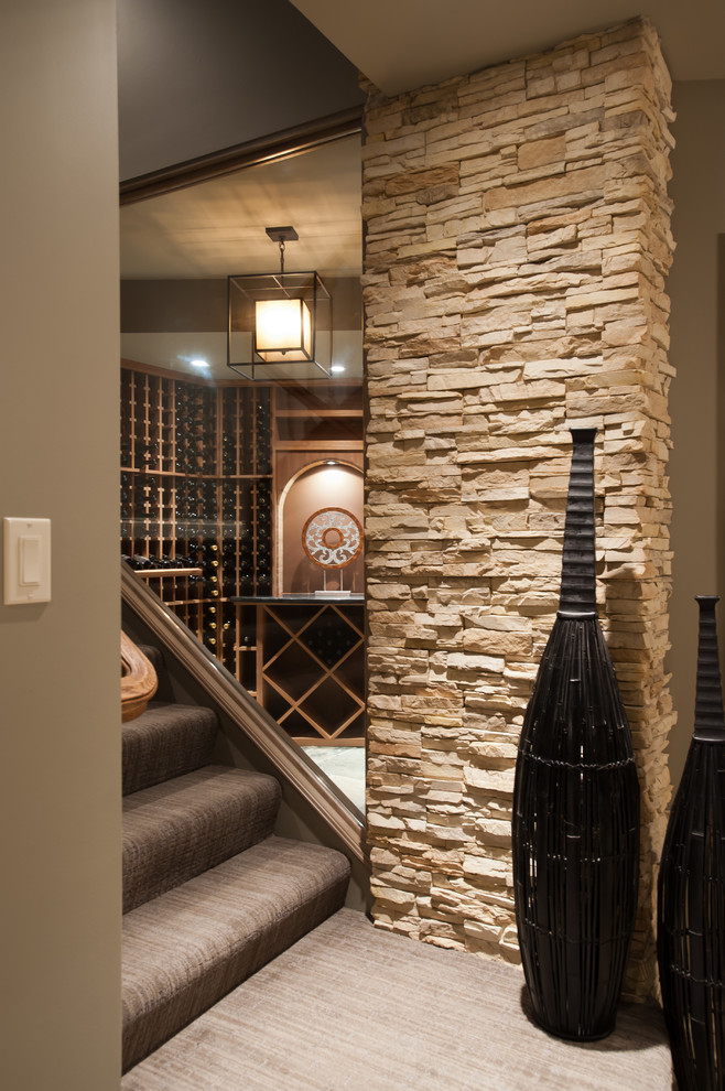 Luxury Lower Level Contemporary Wine Cellar St Louis by The