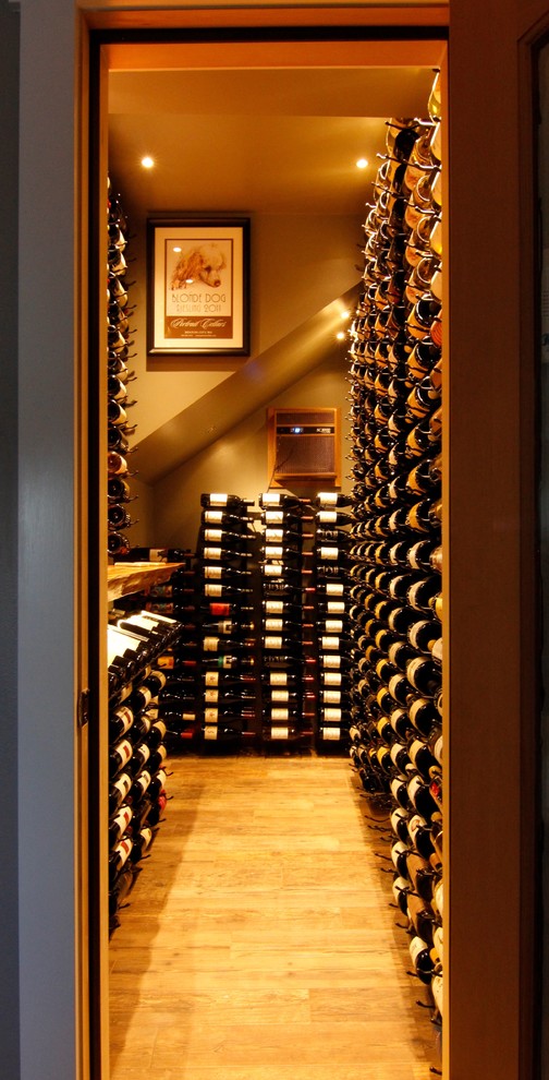 Trendy wine cellar photo in Seattle