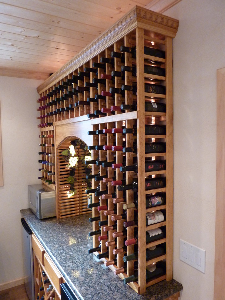 Design ideas for a traditional wine cellar in Santa Barbara.