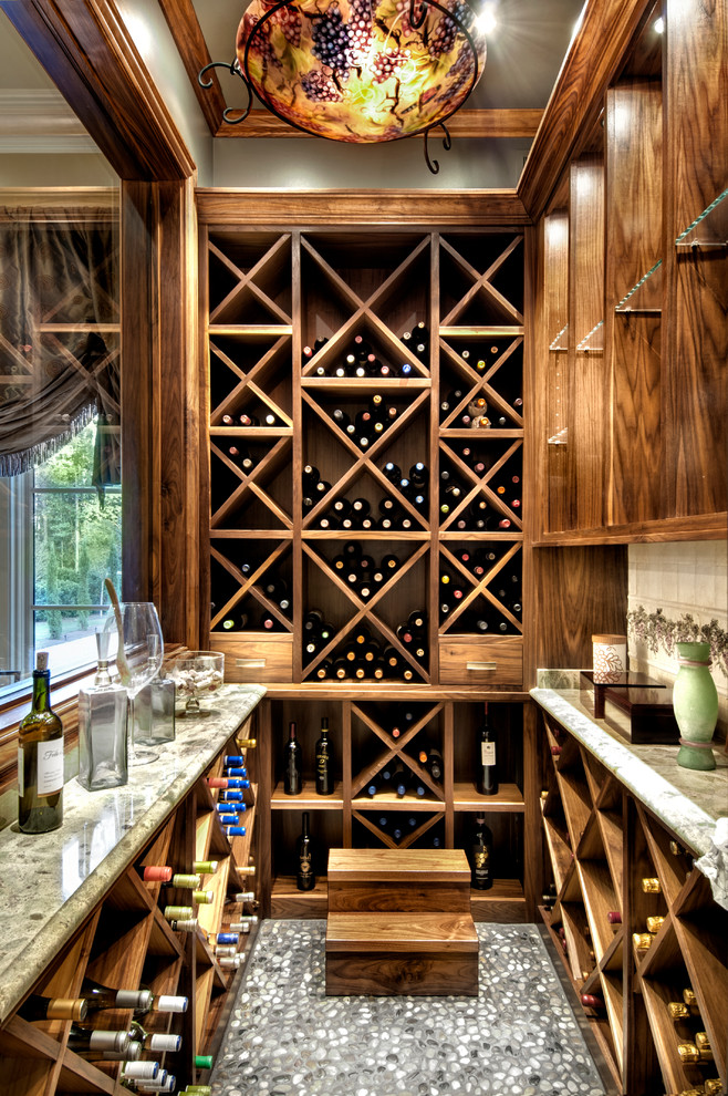 Mediterranean Luxury Estate Transitional Wine Cellar New Orleans