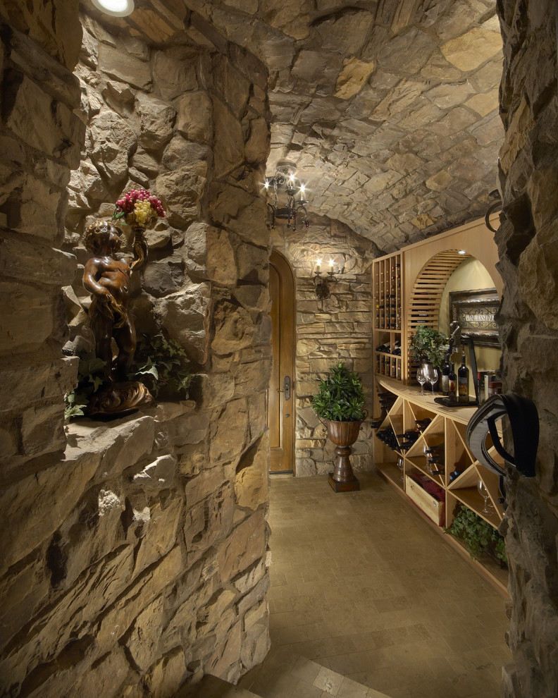 Example of a tuscan wine cellar design in Phoenix