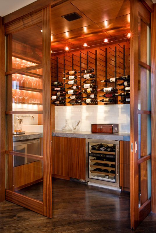 Inspiration for a contemporary wine cellar in Austin.