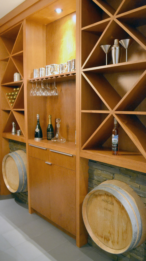 Wine cellar - contemporary wine cellar idea in Vancouver